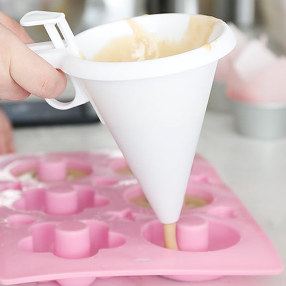 OULII White Baking Funnel for Cake Decorating Easy to Wash Kitchen Tool
