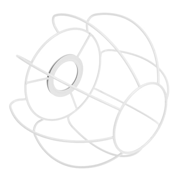 OULII White Retro Table Lamp Frame with French Style Metal Wire Cage for Home Lighting