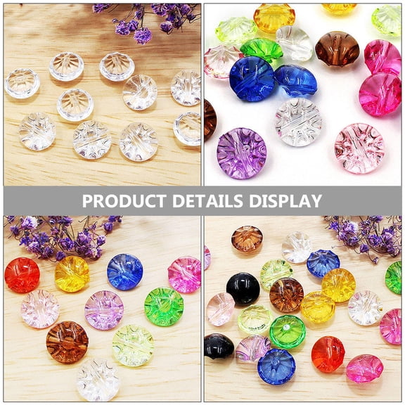 OULII White Resin Candy Button for Crafting 100Pcs Mini Round Buttons