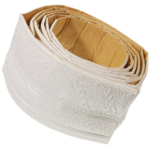 OULII White Self-Adhesive Wall Decoration Baseboard Trim with Excellent Edge for Smooth Surfaces 2.3