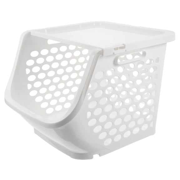 OULII Stackable Plastic Kitchen Storage Bins Organizer Basket for Fruits and Vegetables, Space-Saving Pantry Containers