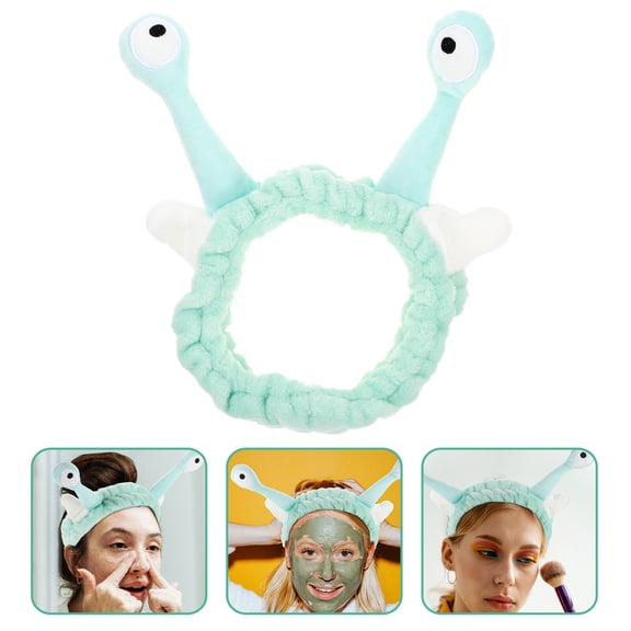 OULII Sky Blue Plush Face Washing Headband for Spa and Makeup Hair Accessory