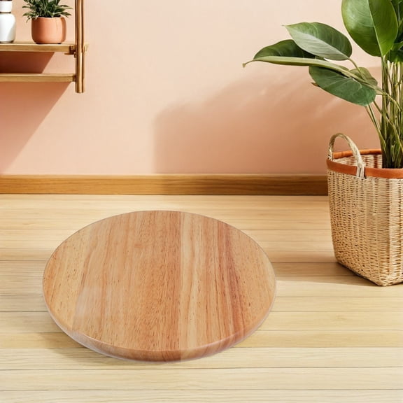 OULII Khaki Solid Wood Round Stool Seat Replacement Surface Comfortable Ergonomic Bar Stool Top for Home Use