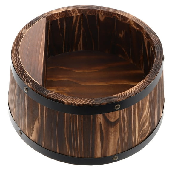 OULII Wooden Barrel Display Rack for Home Decor Space Saving Wall Mounted Multi 70.5x11.5x30.5 cm