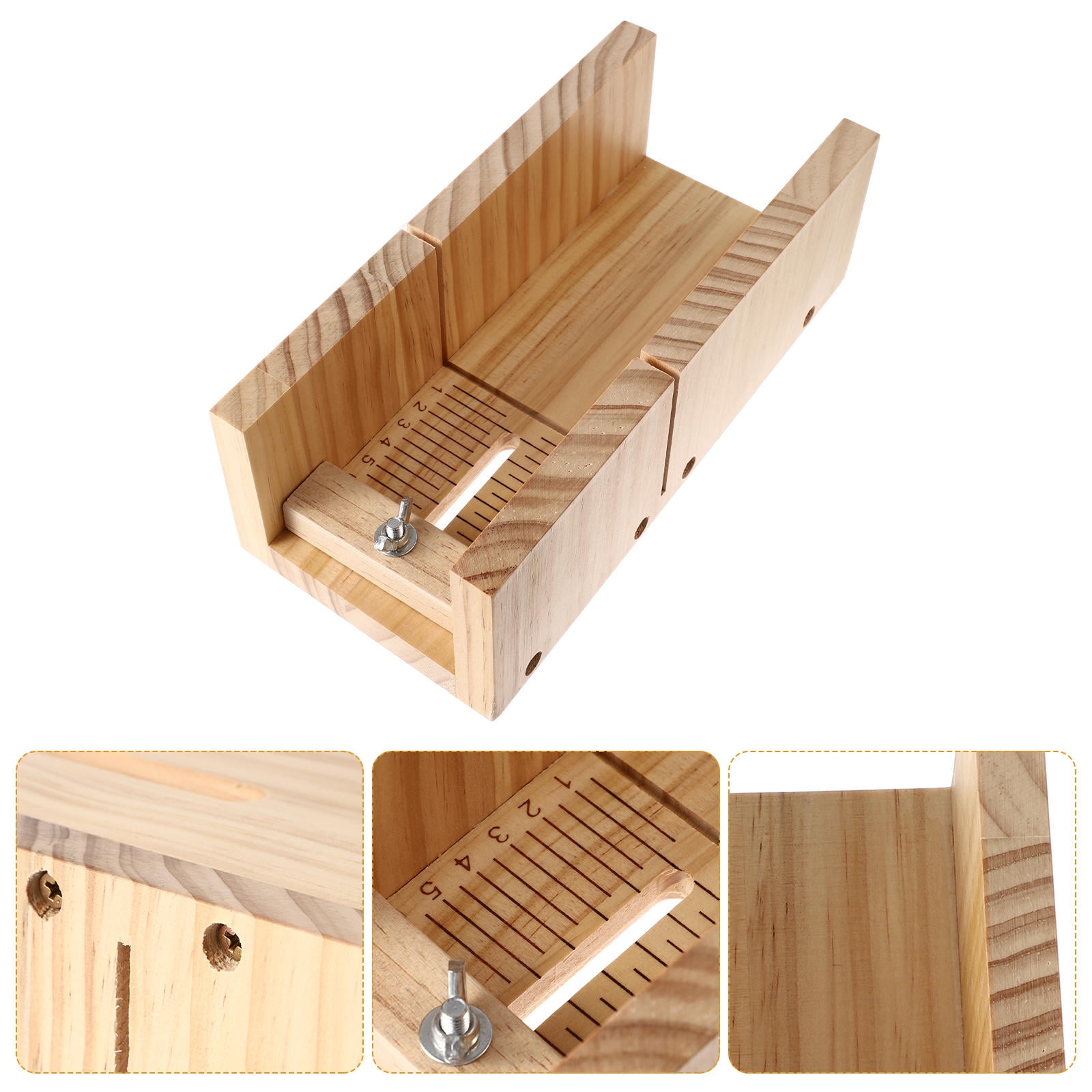 OULII Wooden Cutting Mold Soap Making Tools 1Pack Rectangular Light Brown Soap Division For Adults