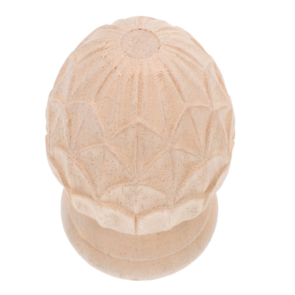 OULII Khaki Wood Pineapple Finial for Home Decor Elegant Carved Stair Post Topper