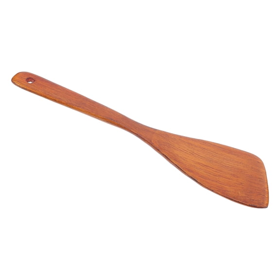 OULII Wooden Spatula with Wooden Handle Comfortable Grip for Kitchen Use Versatile Cooking Tool Coffee 12inch