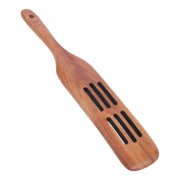 OULII Wooden Turner Spatula Heat Resistant Wood Light Brown for Cooking 1Pcs