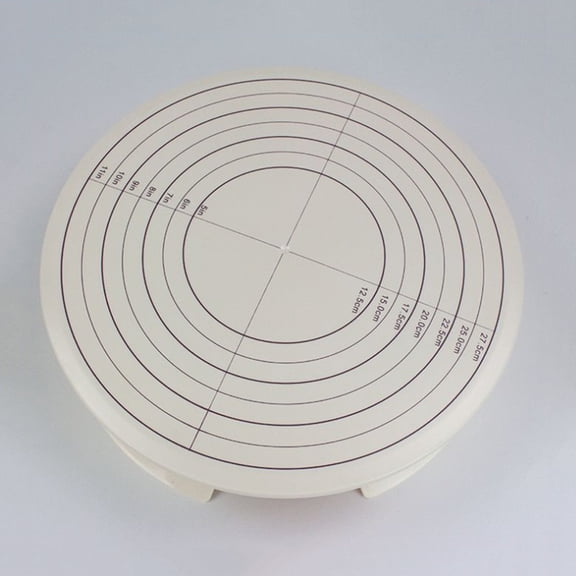 OULII Yellow Plastic Rotating Cake Stand for Decorating with Nonslip Scales and Textured Platform 12 Inch