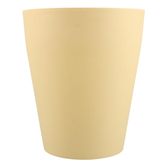 OULII Space Saving Yellow Plastic Trash Can for Kitchen Bathroom Bedroom Multi Room Waste Basket
