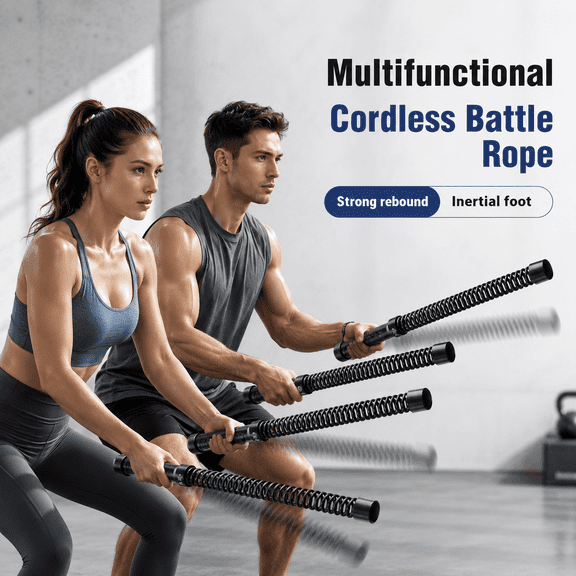 OUMASK Cordless Battle Rope Home Fitness Training Rope for Fat Burning, Arm Strength and Muscle Workout, for Men and Women