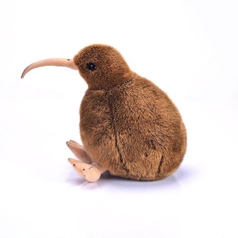 OUNAMIO 11 Kiwi Bird Plush Toy Stuffed Animal Furry Kiwi Plushie Doll Soft Bird Hugging Toy for Kid Brown