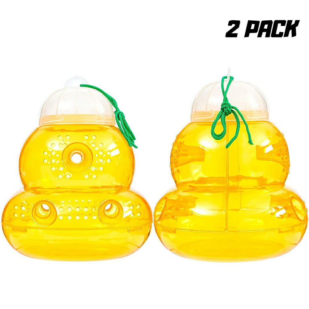 OUNAMIO 2Pack Outdoor Hanging Wasp Traps, Effective Bee Catchers and