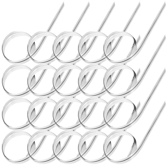 OUNONA Reusable Silver Gift Bag Ties for Candy Bread and Party Supplies