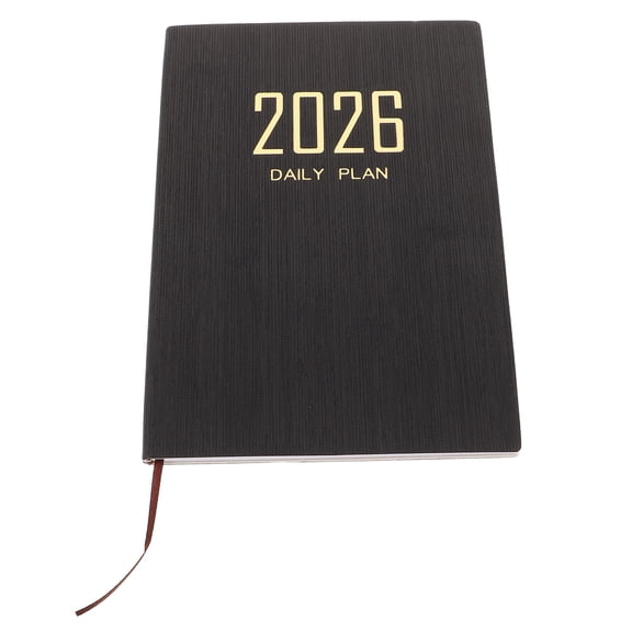 OUNONA 1 Pack Vertical Weekly Planner: Black Faux for Students and Professionals