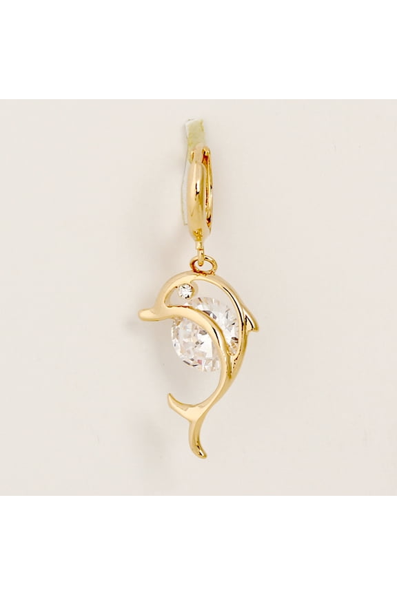 1 Pair Animal Dangle Earrings for Women Golden Alloy Lead Free Dolphin Shape Jewelry for Mothers Day