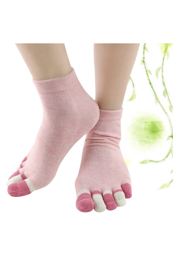 1 Pair Five Toes Socks Casual Cotton Socks Elastic For Ladies Daily Wear