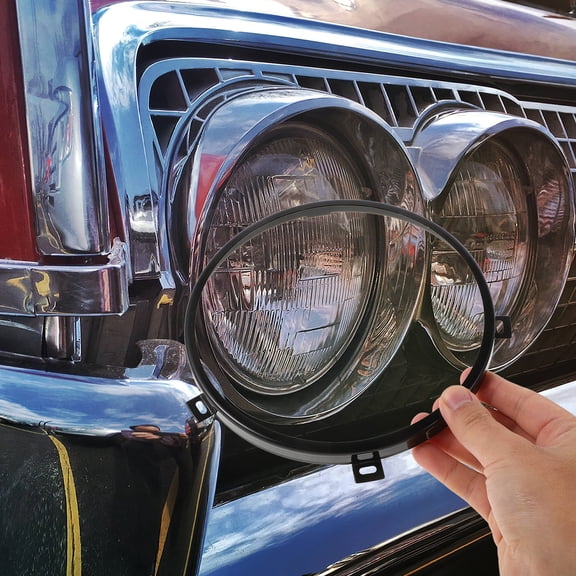 OUNONA 1 Pair Headlight Mounting Ring Headlamp Bracket Round Headlight Retaining Hardware Replacement Rings for Compatibility