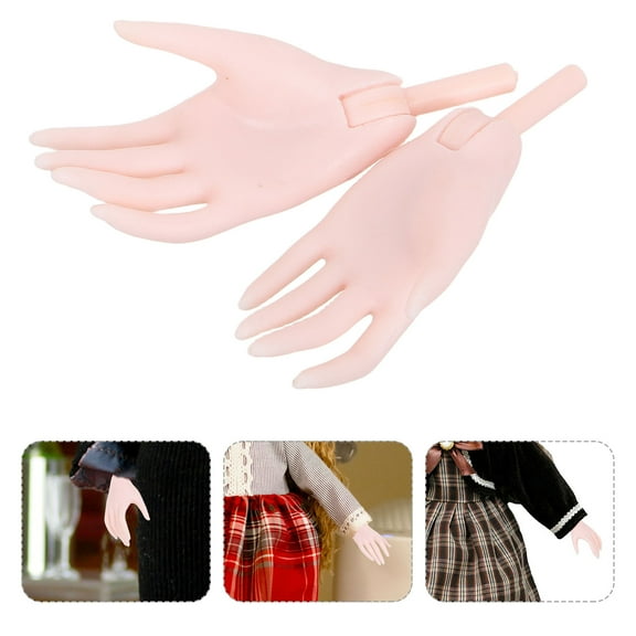 OUNONA 1 Pair Little Hands Prank Mini Hands For Doll Small Hands Prank Hand Model Holder Fake Hand For Doll Diy Doll Hand Components Hand Sculpture Practice Hands