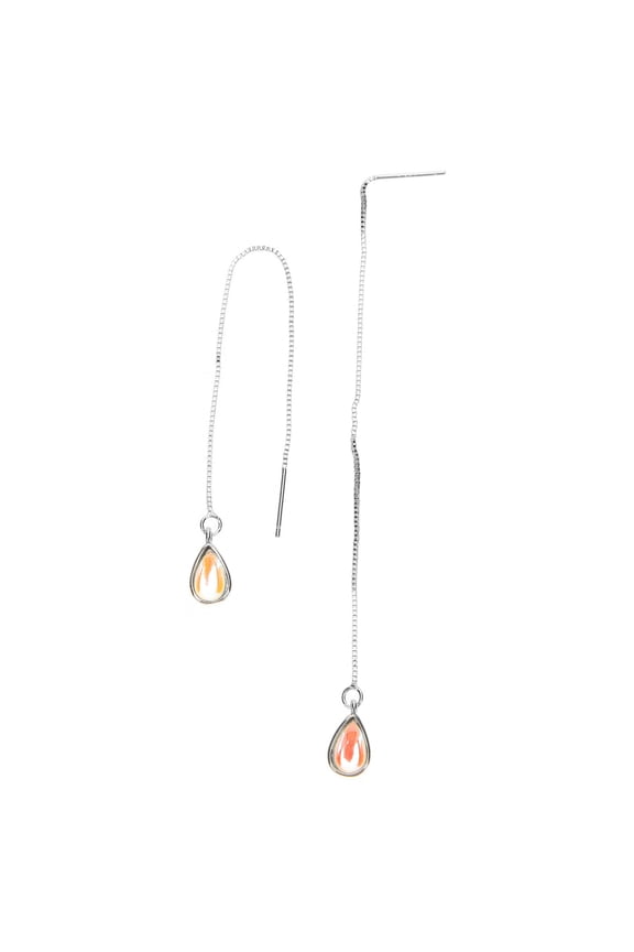 1 Pair Moonstone Teardrop Earrings Long Threaded Earrings Dangle Earrings Jewelry