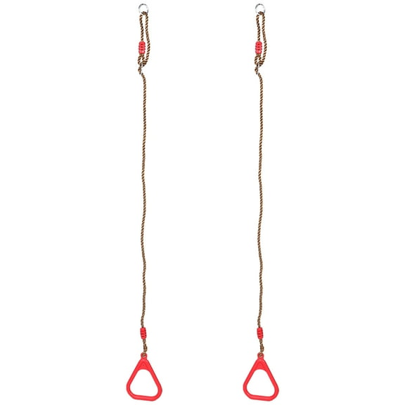 OUNONA 1Pair Red Gymnastic Rings Durable Plastic for Full Body Strength Training