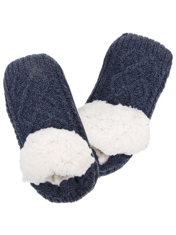 1 Pair Plush Cozy Navy Socks Warm and Soft Winter Socks for Family Comfort and Indoor Use