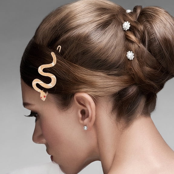 OUNONA 1 Pair Retro Hairpins Golden Hair Clip Accessories for Women on Beach