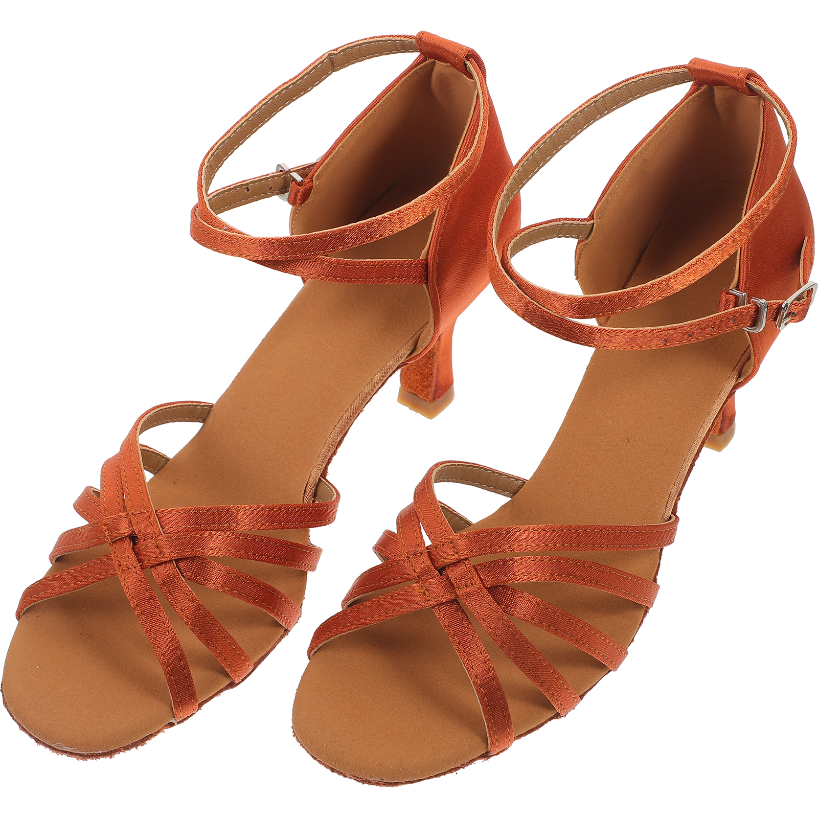 1 Pair of High-heeled Shoes Knotted Strap High Heels Latin Dancing Shoes for Lady - Size 39 (Golden)