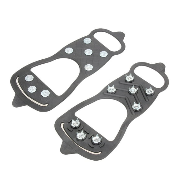 OUNONA 1 Pair of Size M Non- Shoe Covers with 8 Climbing Spike Grips, Stretchy Crampon Cleats for Shoes Accessories