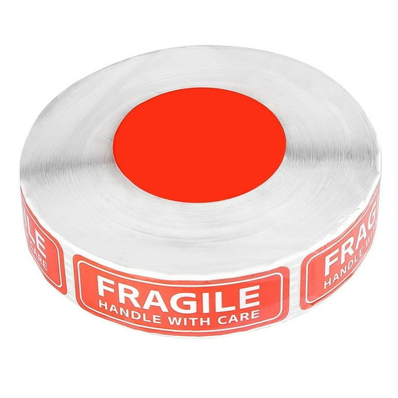 OUNONA 1 Roll of 1x3 Inch Fragile Warning Stickers with Strong Adhesive, Clear Large Font Decals for Safe Shipping and Packing, 125 Stickers