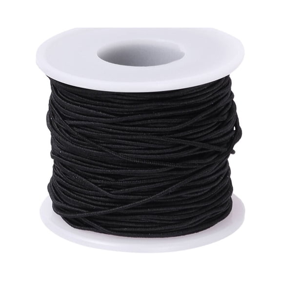 OUNONA Black Elastic Cord 50M Roll for Handmade Jewelry, Beads, Bracelets, Clothes - Strong Stretchy Band Rope