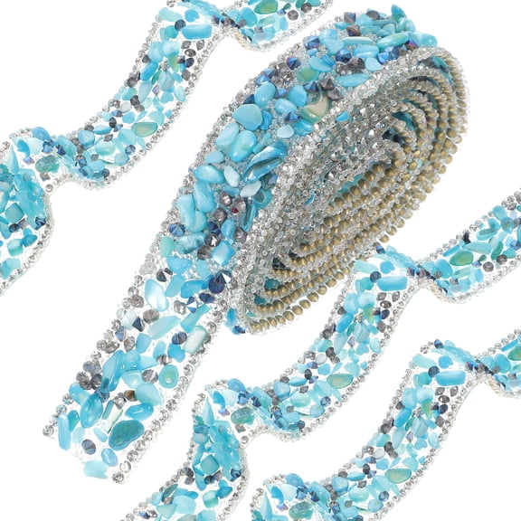OUNONA Blue Rhinestone Ribbon Wear Resistant Costume Accessories Trim