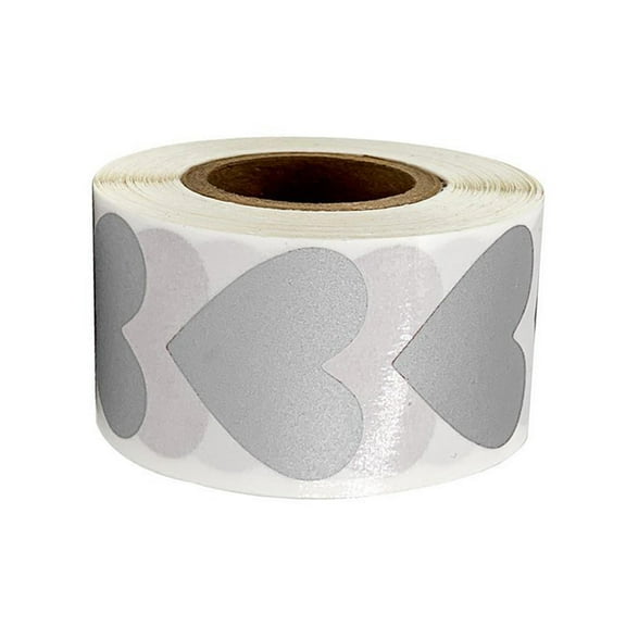 OUNONA 1 Roll Love-Shaped Scratch-Off Stickers Creative Adhesive Labels for Girls and Kids