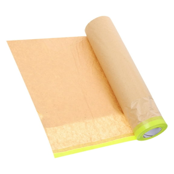 OUNONA 1 Roll Paint Masking Paper For Painting Tape Drape Automotive Paint Masking Paper For Car Wall Frame Floor Furniture Protection Khaki