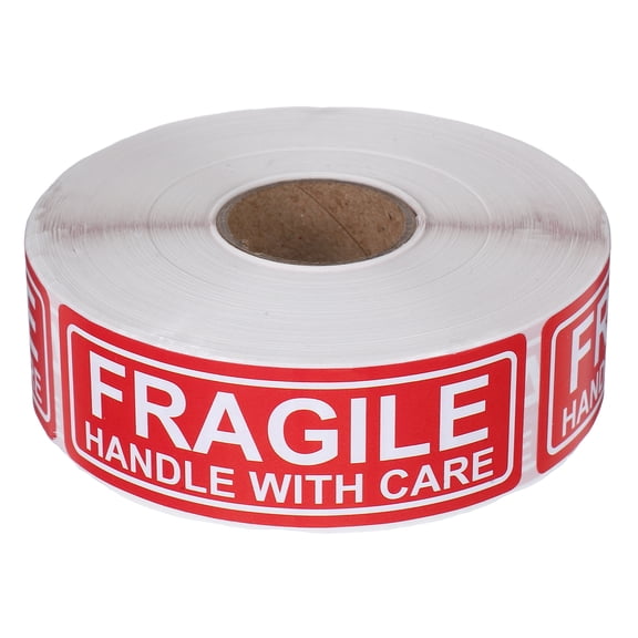 OUNONA Fragile Stickers Red Handle with Care Paper Labels for Glass