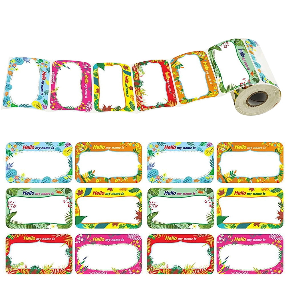 OUNONA Assorted Adhesive Name Sticker Roll for Home, Office, School ...