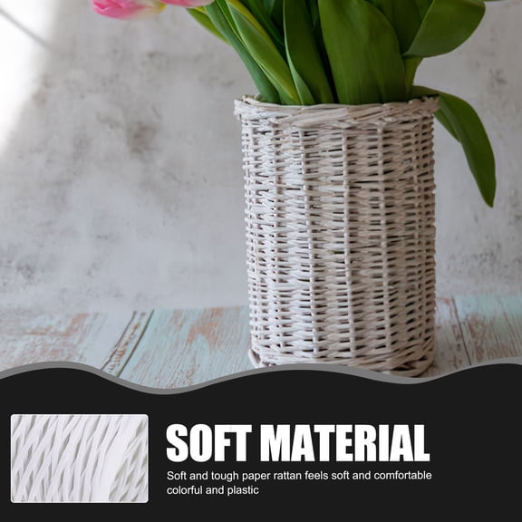 DRAFIDEEP White Paper Rope with Iron Wire for Home DIY Crafts and Baskets