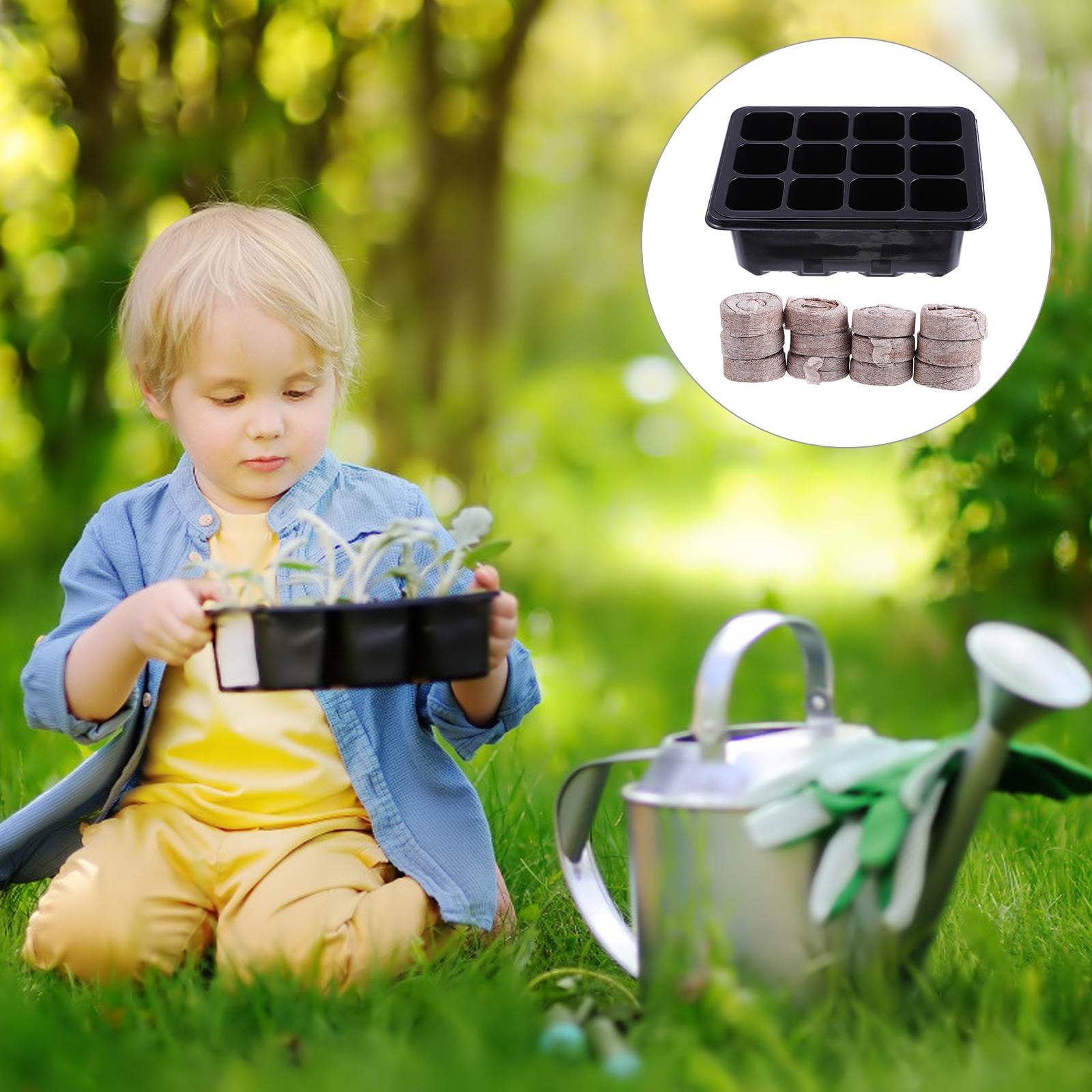 OUNONA 1 Set 12Cell Starter Tray with Dome Base and 12pcs Starter Block ...