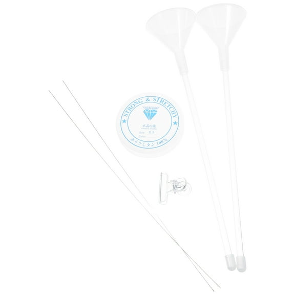 OUNONA 1 Set Beading Funnel Kit for Jewelry Making Bracelet Maker Tools with Bead Dispensing Funnel Crochet Hooks Transparent Clip and Thread Roll for DIY Craft Projects