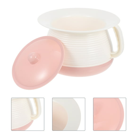 Homoyoyo Portable Plastic Hospital Chamber Pot with Cover - and Easy to Clean Urinal for Home and Medical Use