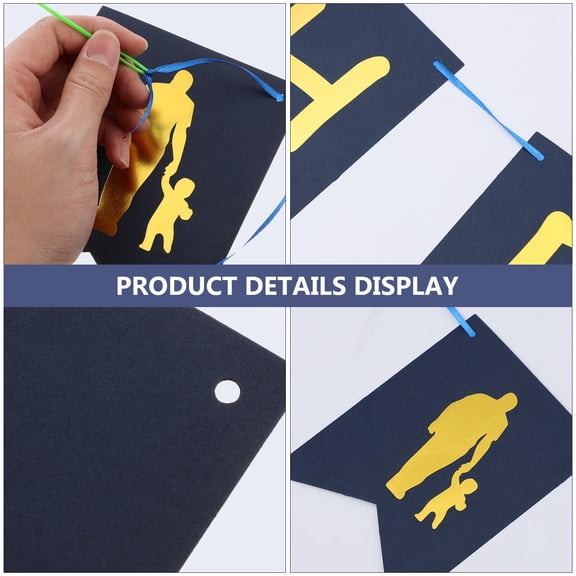 OUNONA 1 Set Father's Day Celebrations Backdrop Swallowtail Paper Hanging for Friends