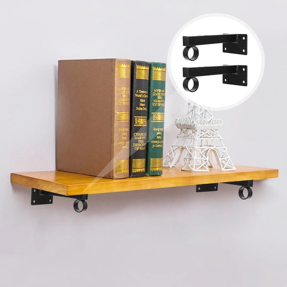 OUNONA 1 Set Floating Shelf Bracket Practical Shelf Wall Mount Support With Circle