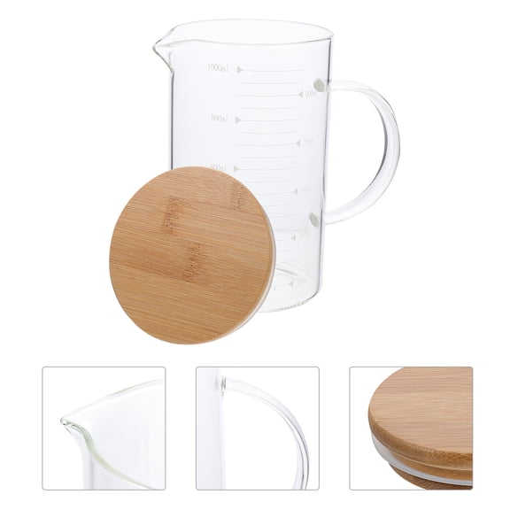 OUNONA Glass Measuring Cups Set, Multi-Functional Liquid Measuring Cups for Kitchen, , Water, Cooking and Baking