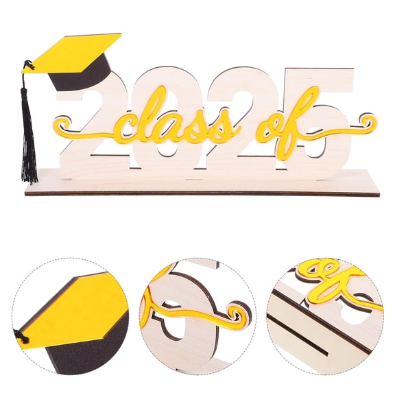 Tineasur Graduation Season Party Decoration Set with Light Yellow Photo Props for Desktop Celebration and Graduation Events
