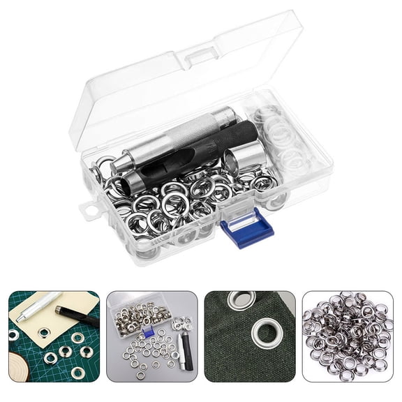 OUNONA 1 Set Grommet Tool Kit with Eyelet Punch and Shoe Eyelets in Boxed Grommets