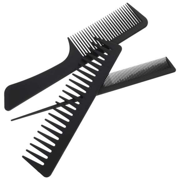 OUNONA Hairdressing Detangle Anti-static Comb Man 19.00X4.00X0.50CM Black
