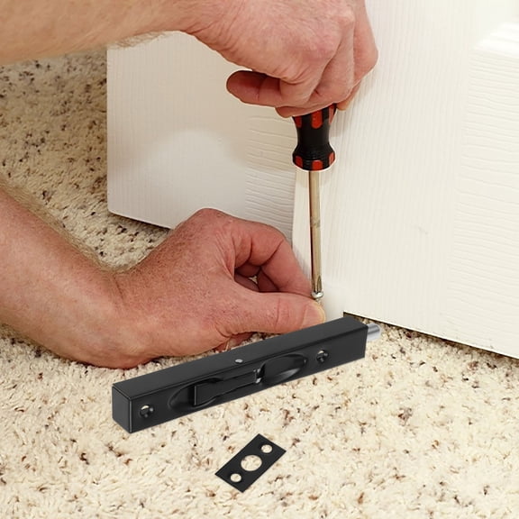 OUNONA 1 Set Heavy Duty Stainless Steel Flush Bolt Hidden Door Latch Door Flush Bolt Latch For French Doors Sliding Doors Furniture Hardware Fitting Black