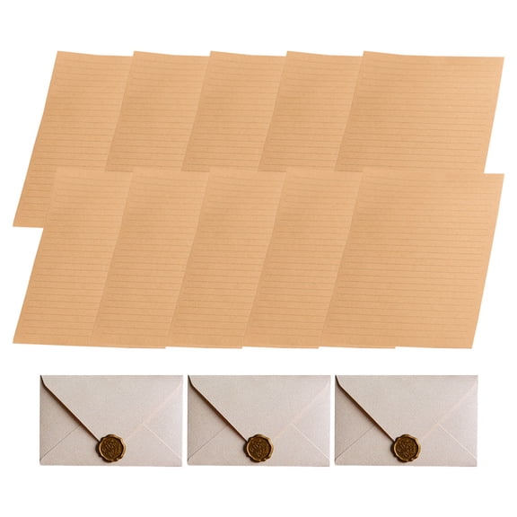 OUNONA 1Set Retro Paper Envelopes and Writing Letter Paper Assorted Colors for Party Decor