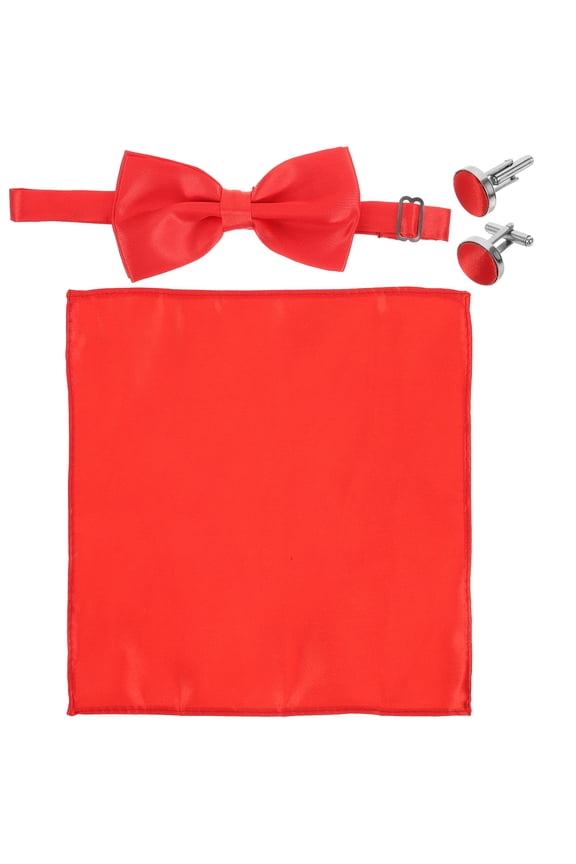 Men's Satin Bow Tie and Handkerchief Set, Stylish Shirt Accessories for Groom, Wedding, Formal Events, Party