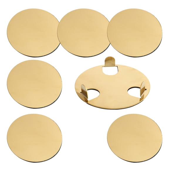 NUOLUX Metal Cup Mats Teacup Pads Golden Stainless Steel 1 Set